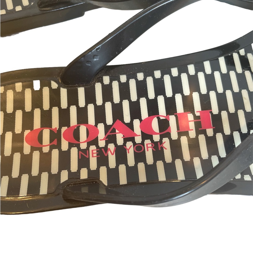 Coach NewYork ‘Landon’ Black Jelly Flip Flops - 6B Perfect for Spring Break! - Picture 4 of 8